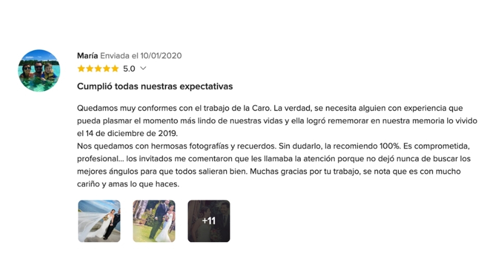 OPIONIONES DE MIS NOVIOS EN www.matrimonios.cl - 107