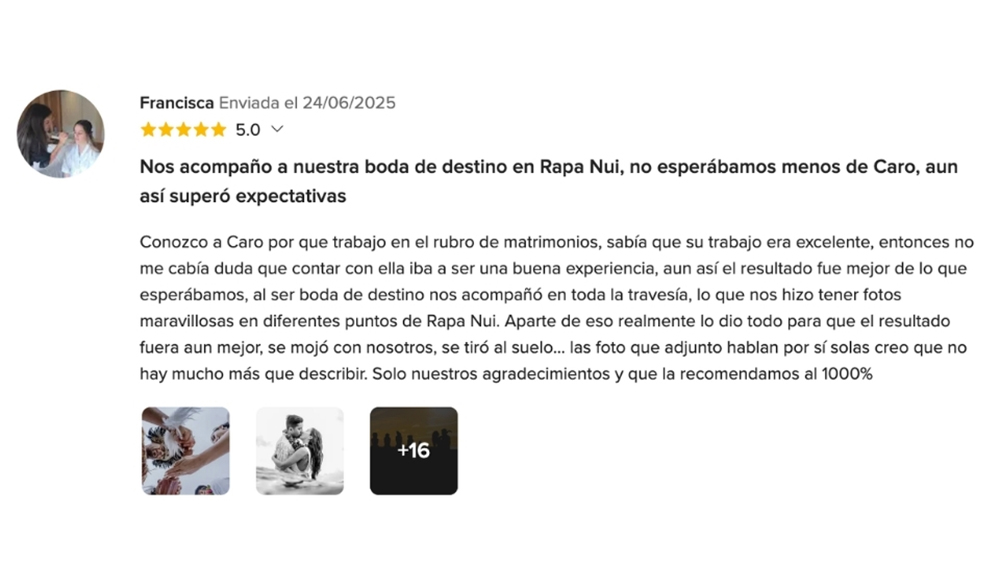 OPIONIONES DE MIS NOVIOS EN www.matrimonios.cl - 12