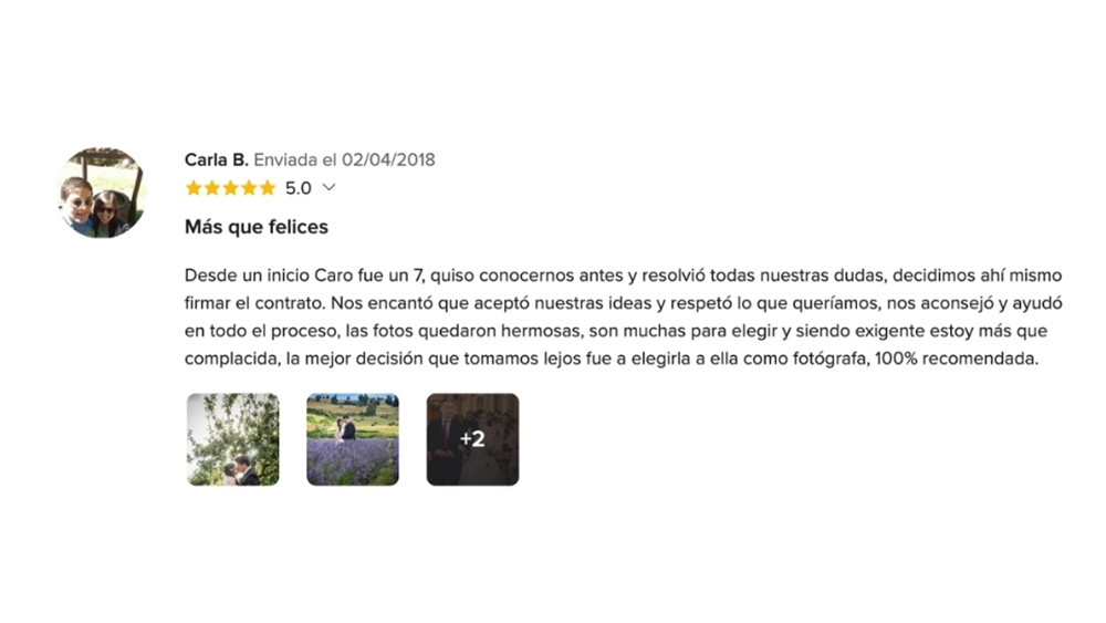 OPIONIONES DE MIS NOVIOS EN www.matrimonios.cl - 122