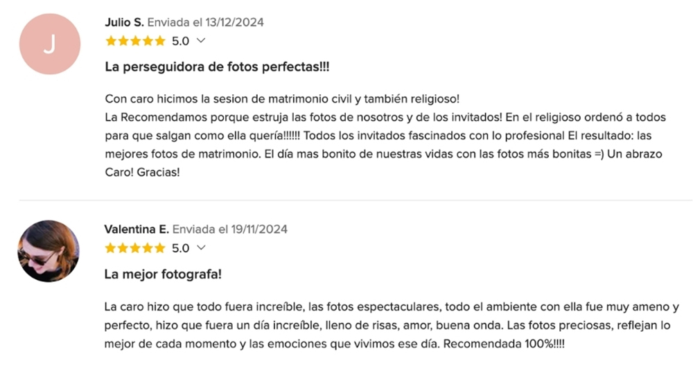 OPIONIONES DE MIS NOVIOS EN www.matrimonios.cl - 17