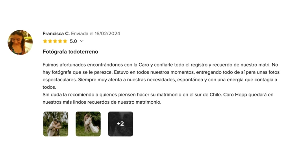 OPIONIONES DE MIS NOVIOS EN www.matrimonios.cl - 28