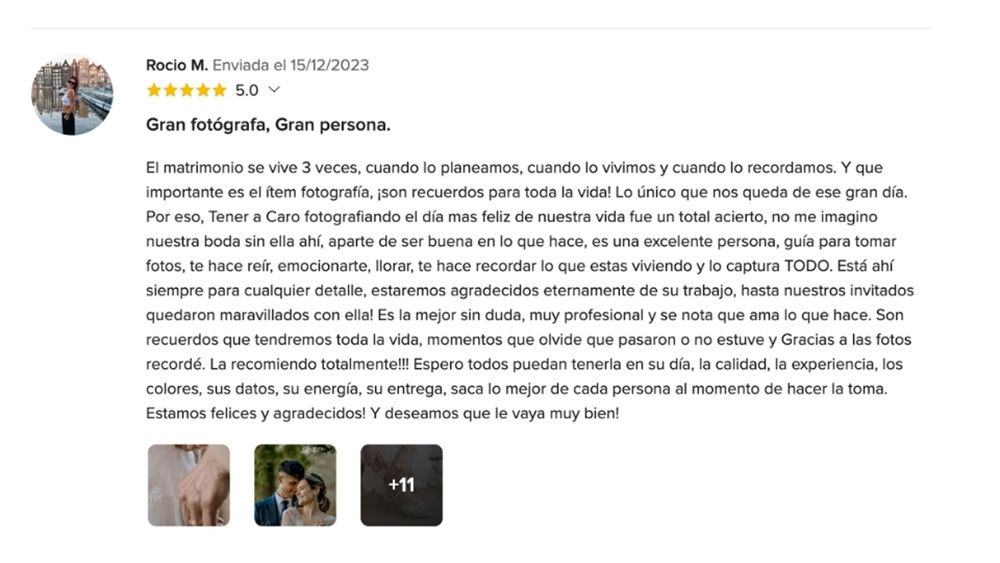 OPIONIONES DE MIS NOVIOS EN www.matrimonios.cl - 31