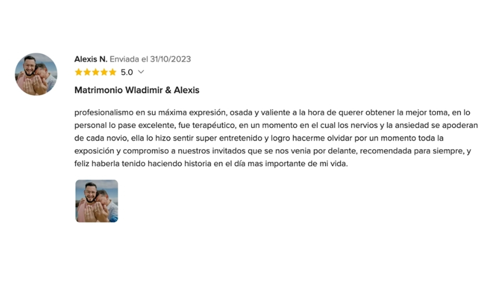 OPIONIONES DE MIS NOVIOS EN www.matrimonios.cl - 38