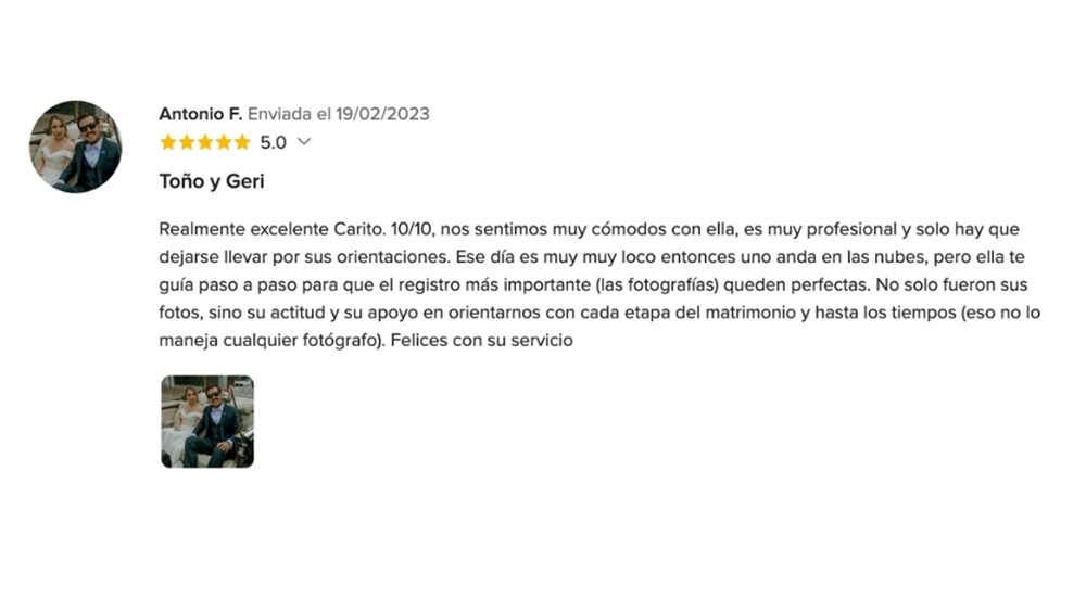 OPIONIONES DE MIS NOVIOS EN www.matrimonios.cl - 62