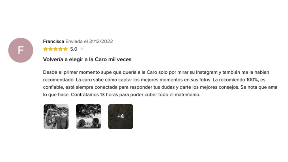 OPIONIONES DE MIS NOVIOS EN www.matrimonios.cl - 66