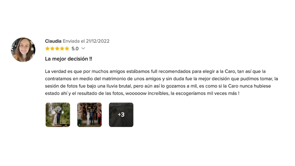 OPIONIONES DE MIS NOVIOS EN www.matrimonios.cl - 68