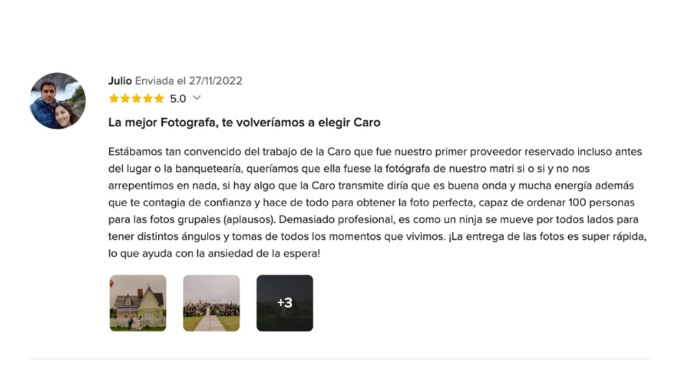 OPIONIONES DE MIS NOVIOS EN www.matrimonios.cl - 69
