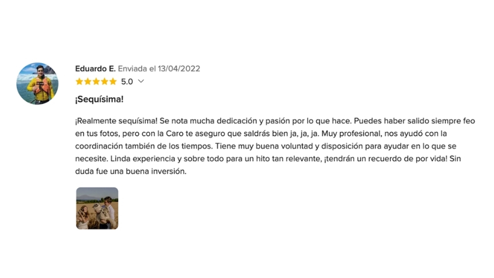 OPIONIONES DE MIS NOVIOS EN www.matrimonios.cl - 77