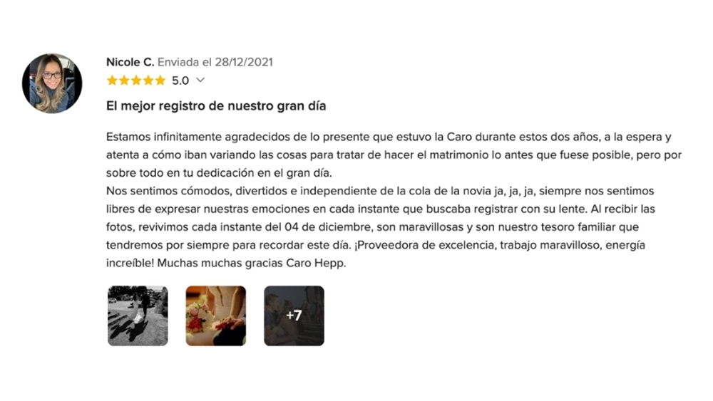 OPIONIONES DE MIS NOVIOS EN www.matrimonios.cl - 85