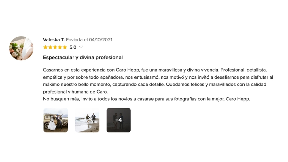 OPIONIONES DE MIS NOVIOS EN www.matrimonios.cl - 92