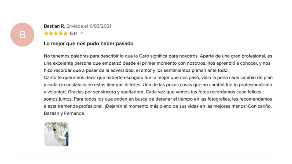 OPIONIONES DE MIS NOVIOS EN www.matrimonios.cl - 94